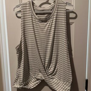 Striped Sleeveless Twist Front Top